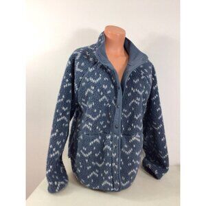 Sonoma Blue and White Teddy Fleece Jacket size L